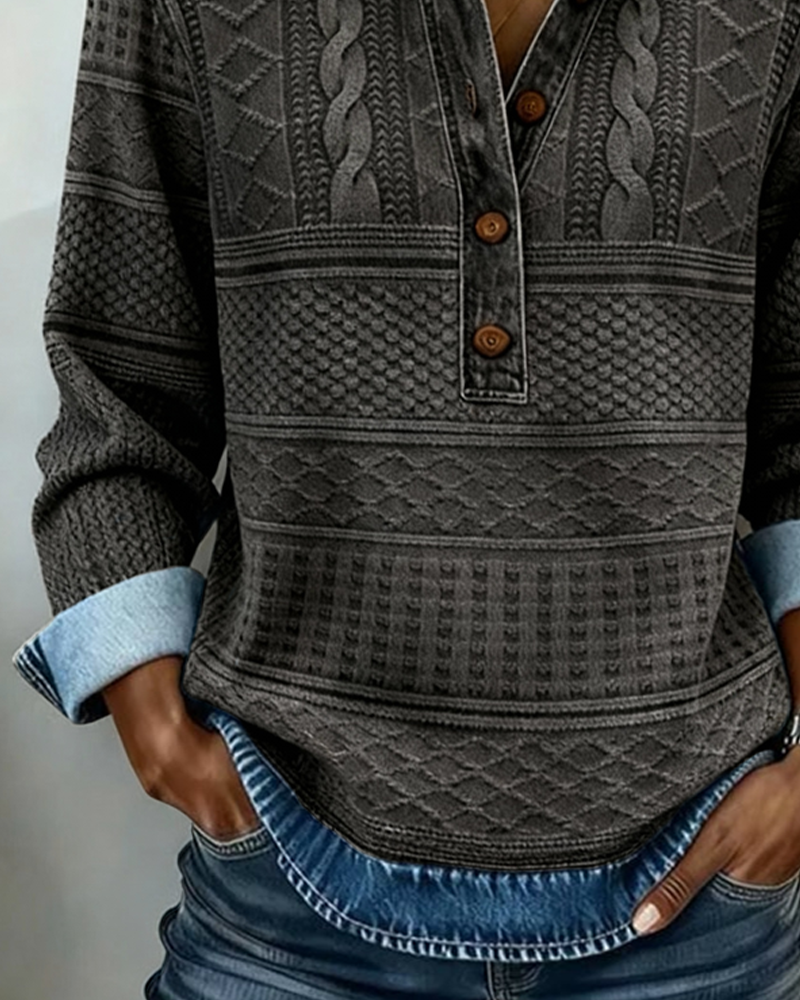 Dolores | Half-Button Sweatshirt with Collar