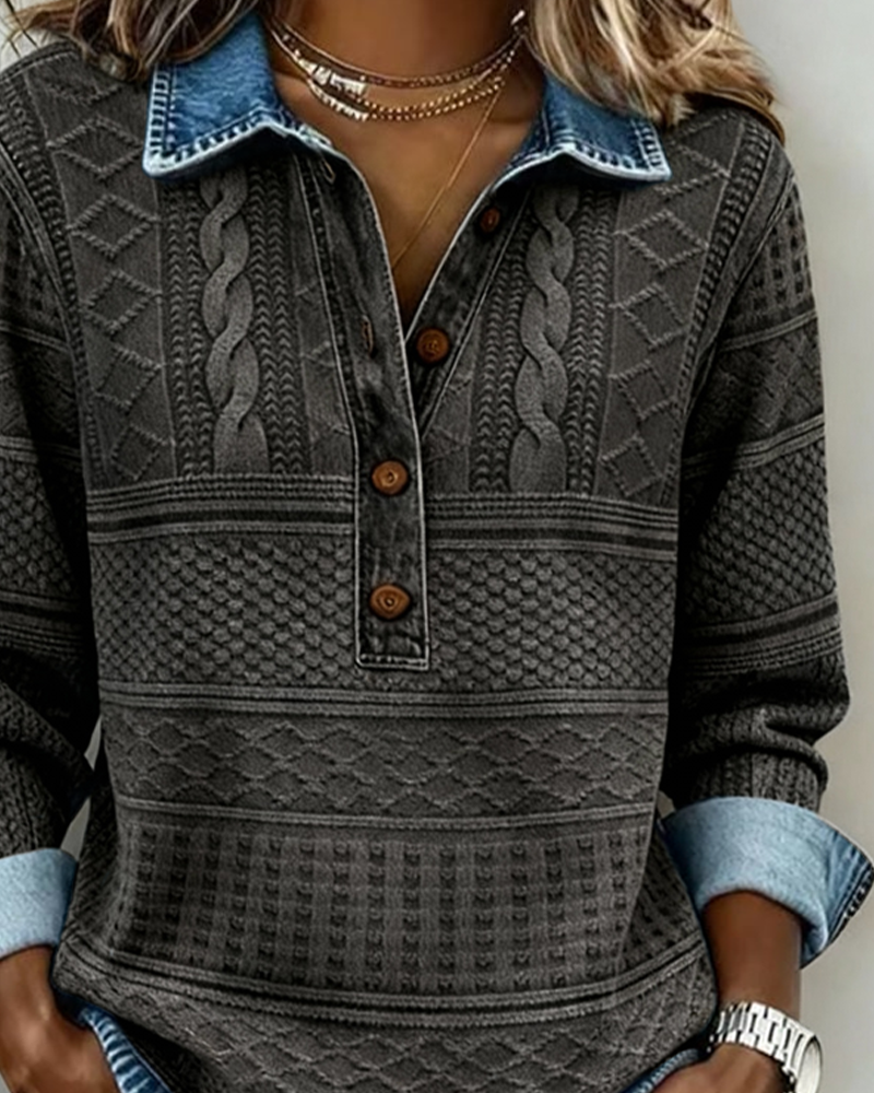 Dolores | Half-Button Sweatshirt with Collar