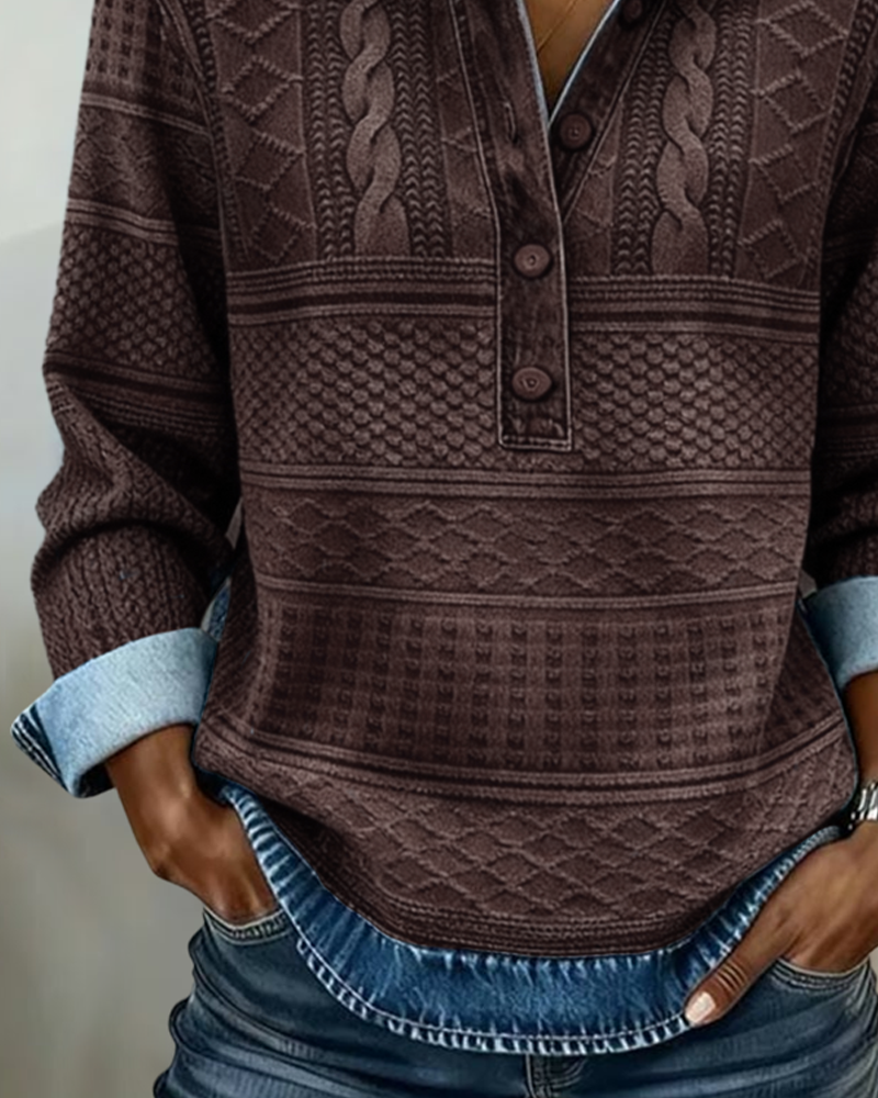 Dolores | Half-Button Sweatshirt with Collar