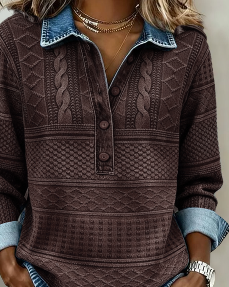 Dolores | Half-Button Sweatshirt with Collar