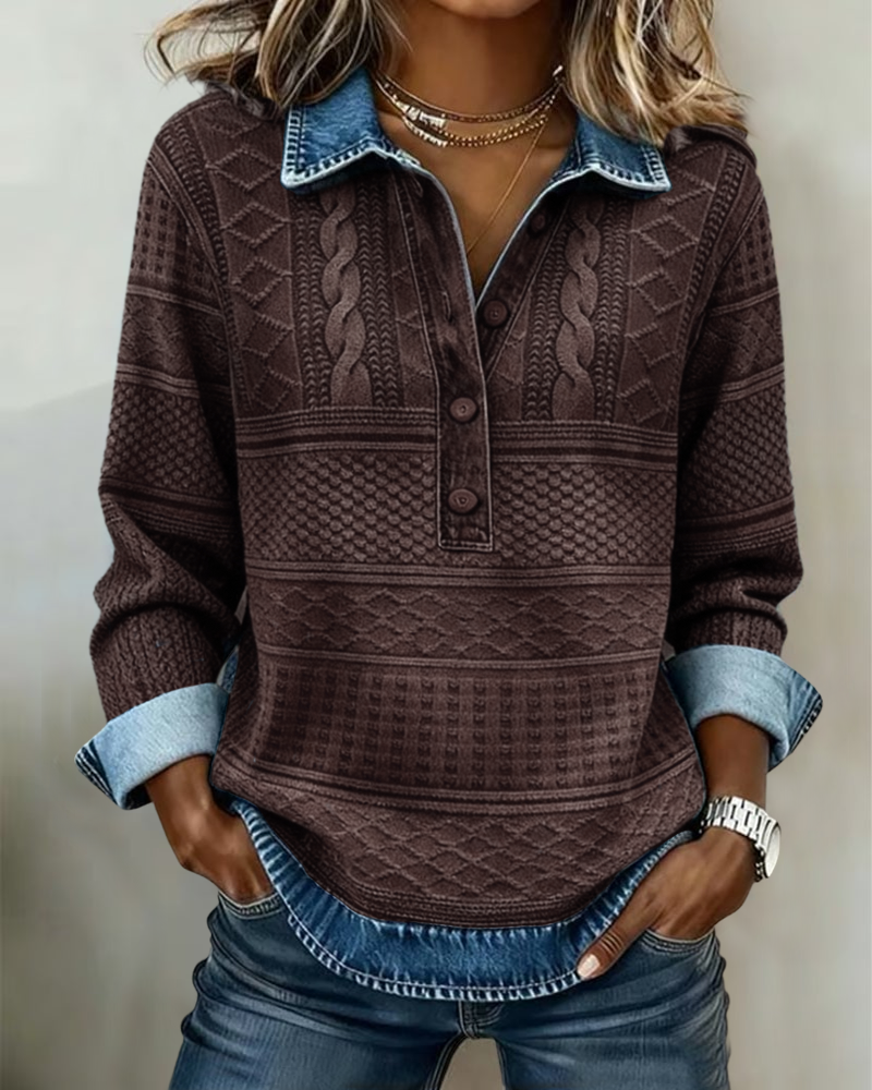 Dolores | Half-Button Sweatshirt with Collar