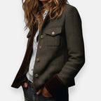 Claire | Refined Velvet-Trim Jacket