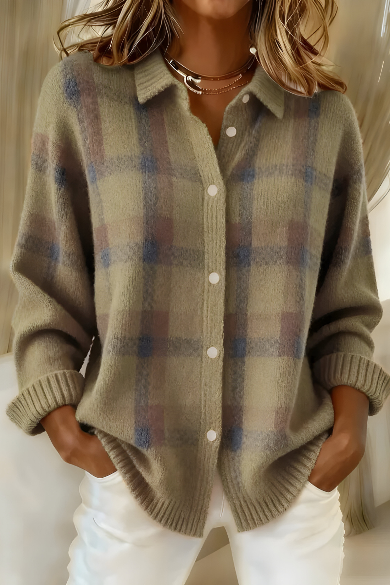 Anna™ | Soft Plaid Cardigan