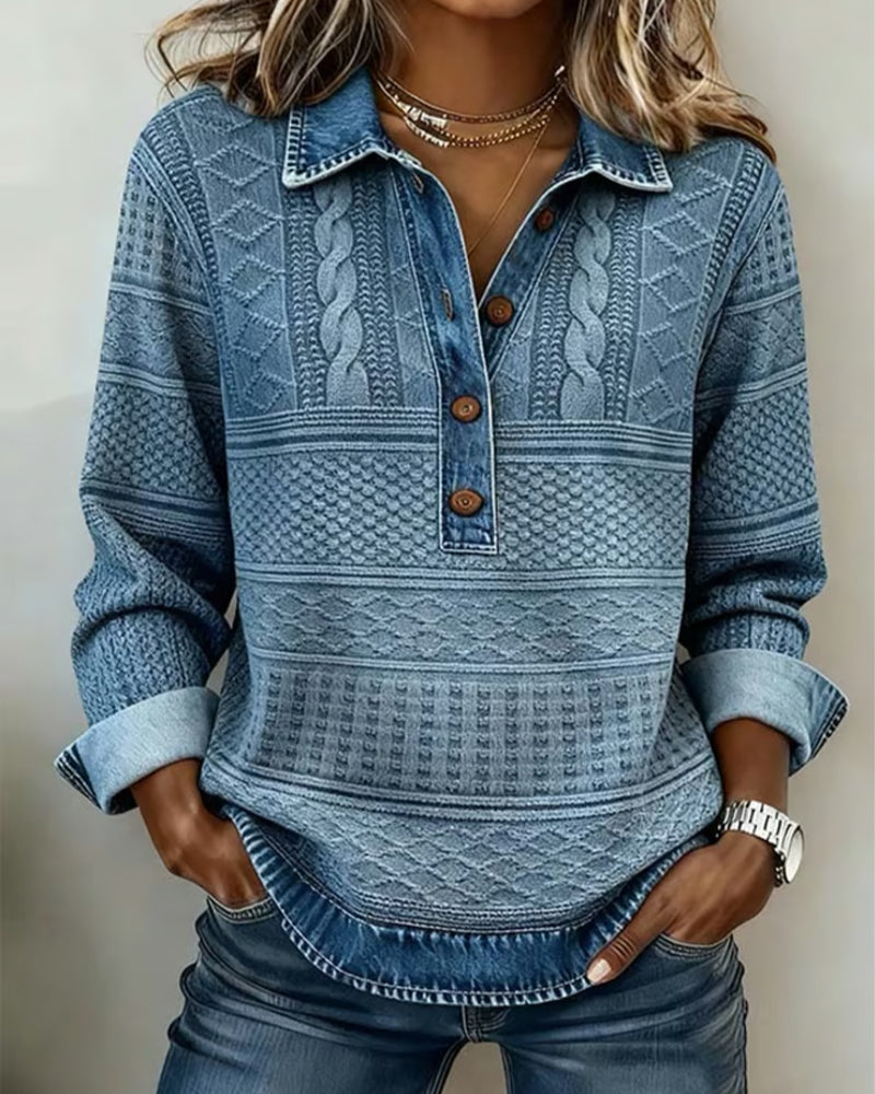 Dolores | Half-Button Sweatshirt with Collar
