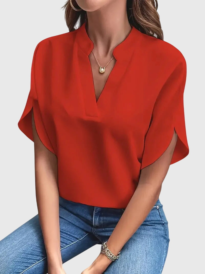 Beatrix™ | Soft and Elegant V-Neck Shirt