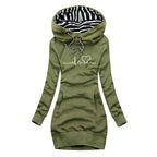 Adele | Sweater Dress with Heartbeat Print