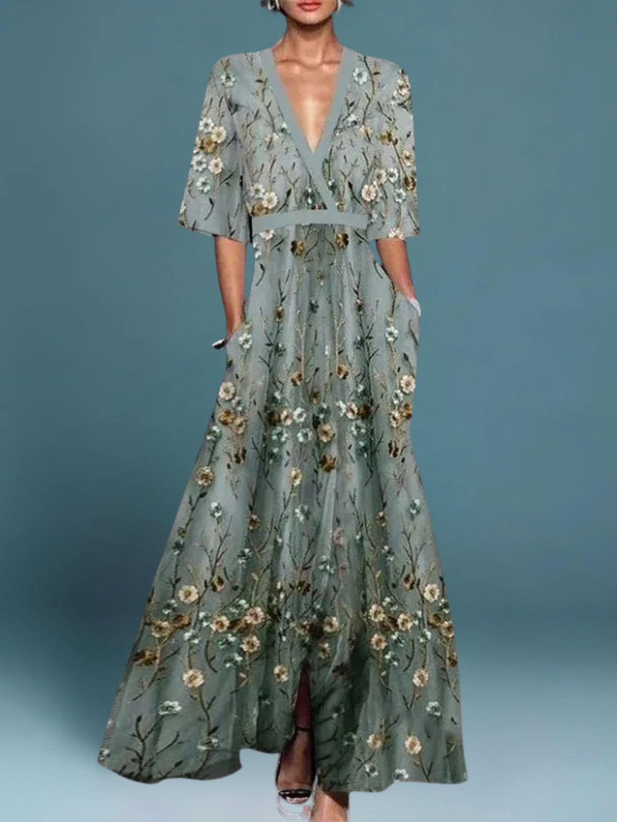 AVA™ | ELEGANT FLORAL DRESS