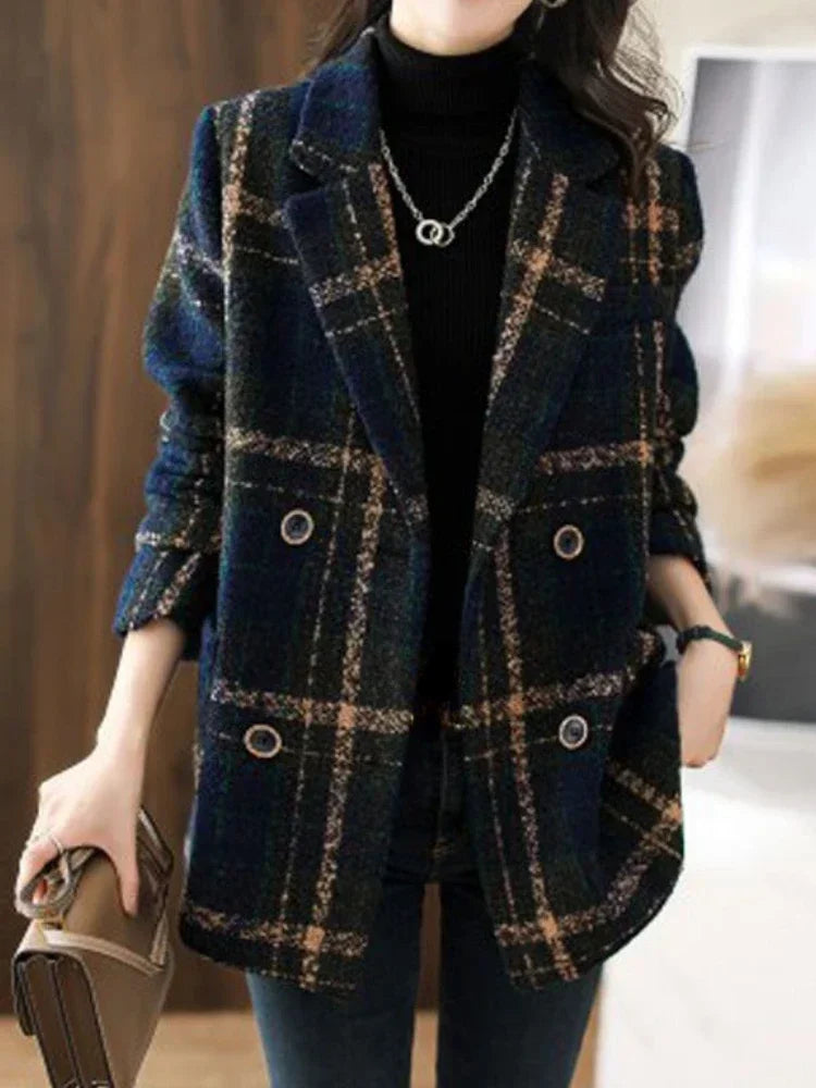 Linda™ | Elegant Check Coat