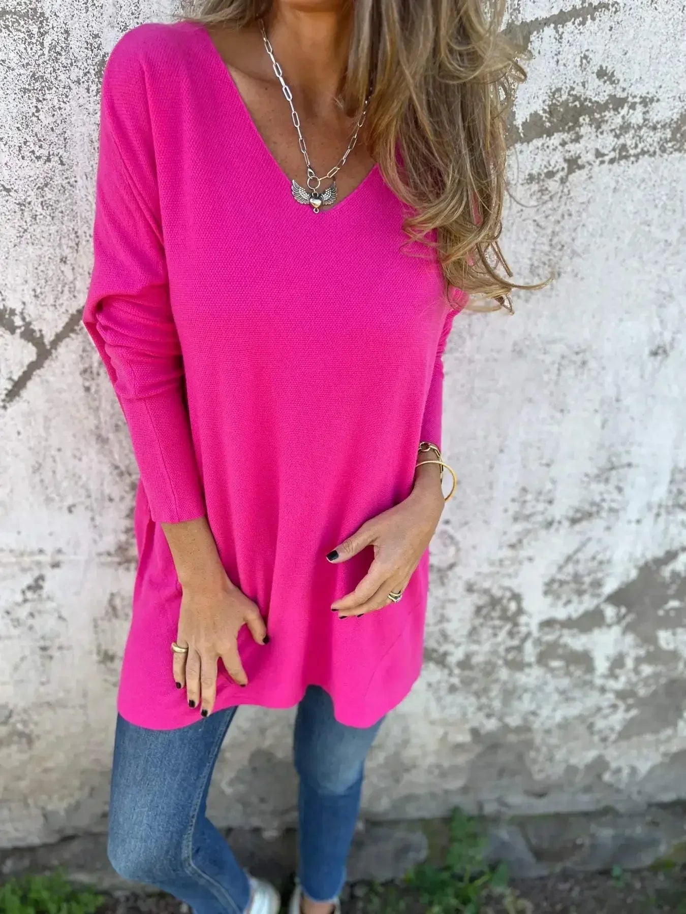 Leona™ | Relaxed V-Neck Knit Tunic
