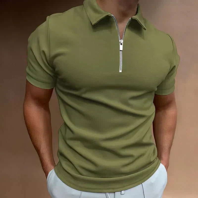 Classic Zipper Polo Shirt