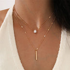 Vintage Necklace Set with Gold Pendant