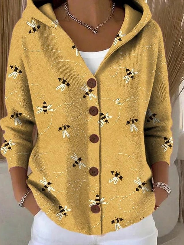 Cassidy | Refined Printed Hooded Cardigan