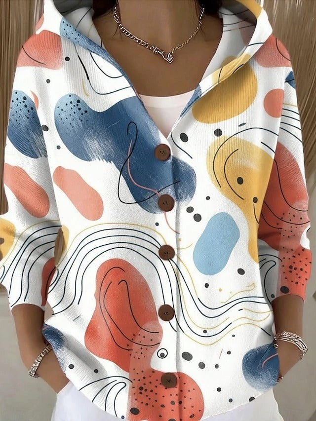 Cassidy | Refined Printed Hooded Cardigan