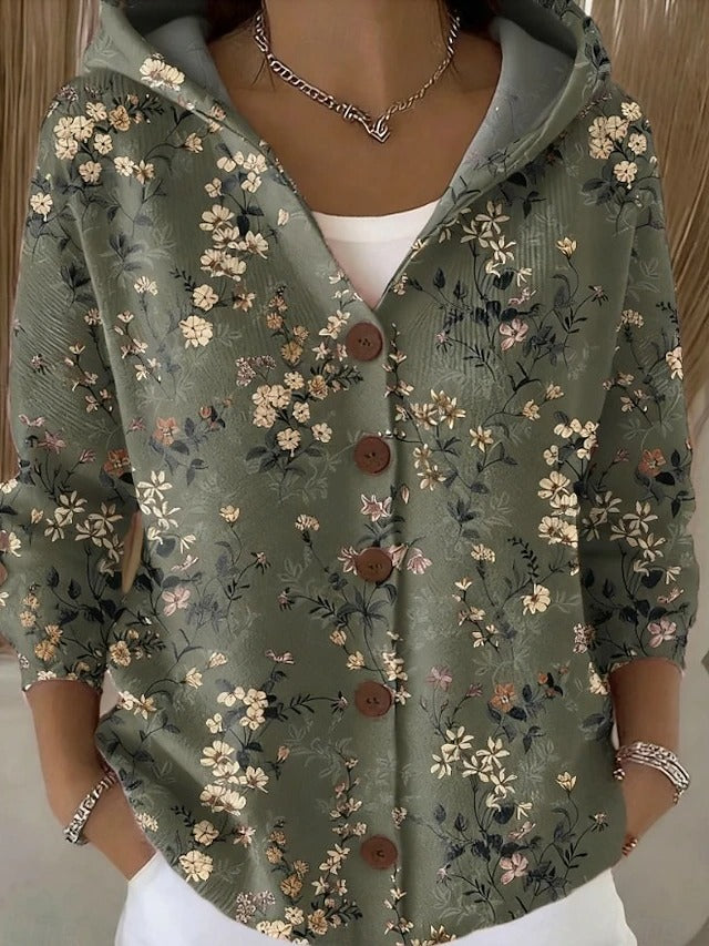 Cassidy | Refined Printed Hooded Cardigan