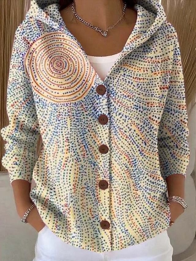 Cassidy | Refined Printed Hooded Cardigan