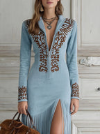 Maribel | Flowing Fringe Maxi Dress