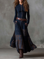 Helena | Suede Maxi Dress with Belt