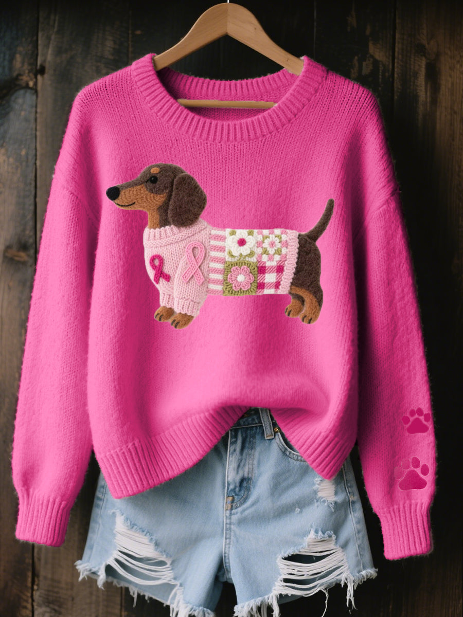 Claudine™ | Soft Sweater with Refined Dachshund Pattern